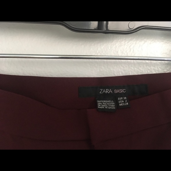 Zara burgundy trousers, size 2 - Picture 4 of 7